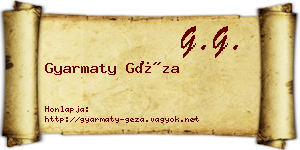 Gyarmaty Géza névjegykártya