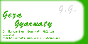 geza gyarmaty business card